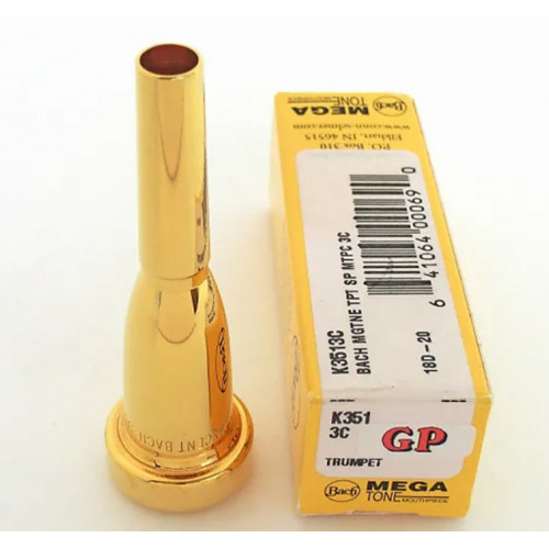 K3513CGP Megatone Мундштук для трубы, размер 3C, позолоченный, Bach