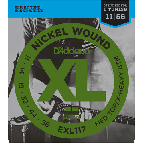 EXL117 XL NICKEL WOUND Струны для электрогитары Meduim Top/Extra Heavy Bottom 11-56 D`Addario EXL117 XL NICKEL WOUND Струны для электрогитары Meduim Top/Extra Heavy Bottom 11-56 D`Addario