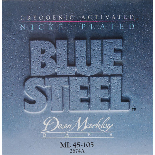 DM2674A Blue Steel NPS Комплект струн для бас-гитары, никелированные, 45-105, Dean Markley