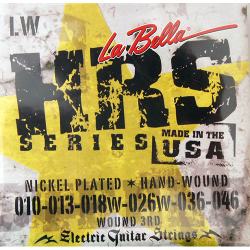 HRS-LW Hard Rockin Steel Комплект струн для электрогитары, никелированные, Light, 10-46, La Bella HRS-LW Hard Rockin Steel Комплект струн для электрогитары, никелированные, Light, 10-46, La Bella
