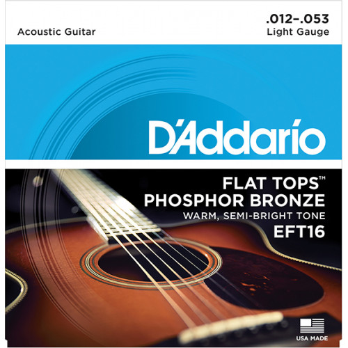 EFT16 FLAT TOPS Струны для акустической гитары фосфорная бронза 12-53 D`Addario EFT16 FLAT TOPS Струны для акустической гитары фосфорная бронза 12-53 D`Addario