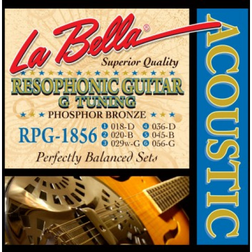 RPG-1856 Resophonic Phosphor Bronze Комплект струн для резонаторной гитары, ф/б, 18-56, La Bella RPG-1856 Resophonic Phosphor Bronze Комплект струн для резонаторной гитары, ф/б, 18-56, La Bella