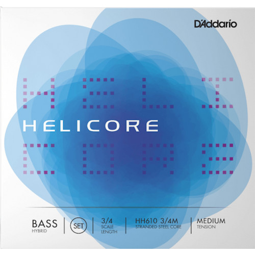 HH610-3/4M Helicore Комплект струн для контрабаса размером 3/4, D'Addario
