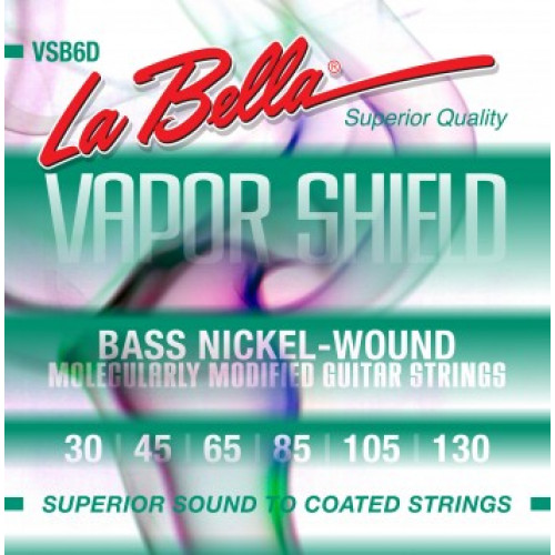 VSB6D Vapor Shield Комплект струн для 6-струнной бас-гитары, никелированные, 30-130, La Bella VSB6D Vapor Shield Комплект струн для 6-струнной бас-гитары, никелированные, 30-130, La Bella