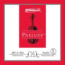 J811-4/4M-B10 Prelude Отдельная струна Е/Ми для скрипок размером 4/4, ср. натяжение, 10шт, D'Addario