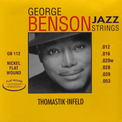 GB112 George Benson Jazz Комплект струн для акустической гитары, плоская оплетка, 12-53, Thomastik GB112 George Benson Jazz Комплект струн для акустической гитары, плоская оплетка, 12-53, Thomastik