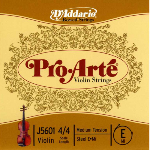 J5601-4/4M-B10 Pro-Arte Отельная струна E/Ми для скрипки размером 4/4, ср. натяж, 10шт, D'Addario