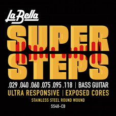SS40-CB Super Steps Комплект струн для 6-струнной бас-гитары, сталь, 29-118, La Bella SS40-CB Super Steps Комплект струн для 6-струнной бас-гитары, сталь, 29-118, La Bella