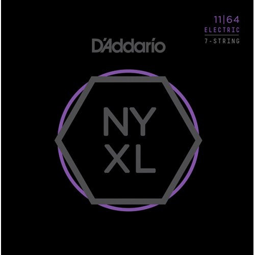 NYXL1164 NYXL Комплект струн для 7-струнной электрогитары, Medium, 11-64, D'Addario