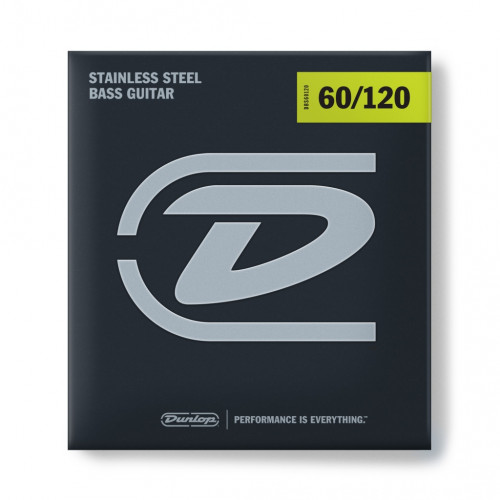 DBS60120 Комплект струн для бас-гитары, нерж.сталь, Extra Heavy Drop, 60-120, Dunlop