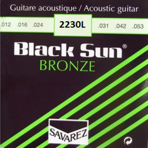 2230L Black Sun Комплект струн для акустической гитары, бронза, Light, 12-53, Savarez 2230L Black Sun Комплект струн для акустической гитары, бронза, Light, 12-53, Savarez