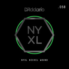 NYNW058 NYXL Отдельная струна для электрогитары, никелированная, 058, D'Addario