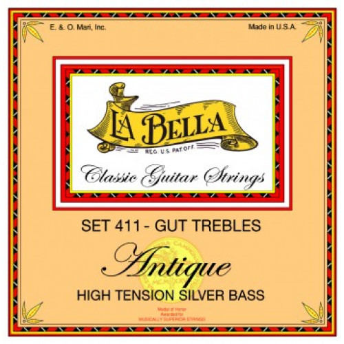 411 Professional Antique Комплект струн для классической гитары, жила/посеребренные, La Bella 411 Professional Antique Комплект струн для классической гитары, жила/посеребренные, La Bella