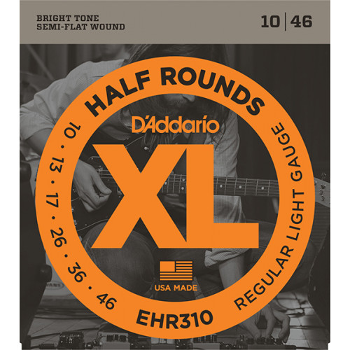 EHR310 Half Round Комплект струн для электрогитары, Regular Light, 10-46, D'Addario