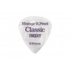 GP-14/05 Celluloid Vintage Classic White Pearl Медиаторы 50шт, толщина 0.50мм, Pickboy