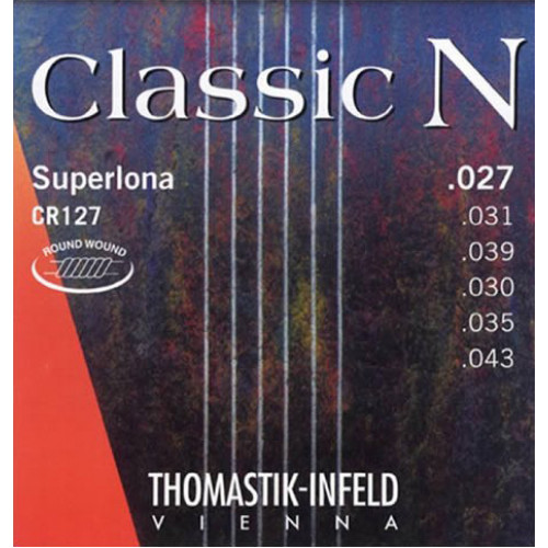 CR127 Classic N Комплект струн для акустической гитары, нейлон/посеребренная медь 027-043, Thomastik CR127 Classic N Комплект струн для акустической гитары, нейлон/посеребренная медь 027-043, Thomastik