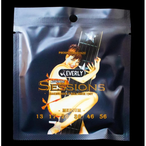7213 Sessions Комплект струн для акустической гитары, фосфорная бронза, 13-56, Everly