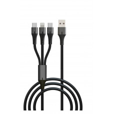 00-00028390 Кабель GP21-3-1-1.2M USB (m)-Type-C/Lightning/Type-C (m) 1.2м черный, GoPower