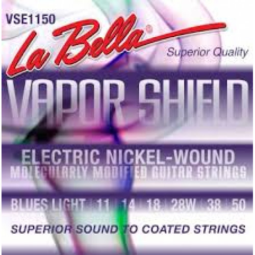 VSE1150 Vapor Shield Комплект струн для электрогитары, никелированные, Blues Light, 11-50, La Bella VSE1150 Vapor Shield Комплект струн для электрогитары, никелированные, Blues Light, 11-50, La Bella