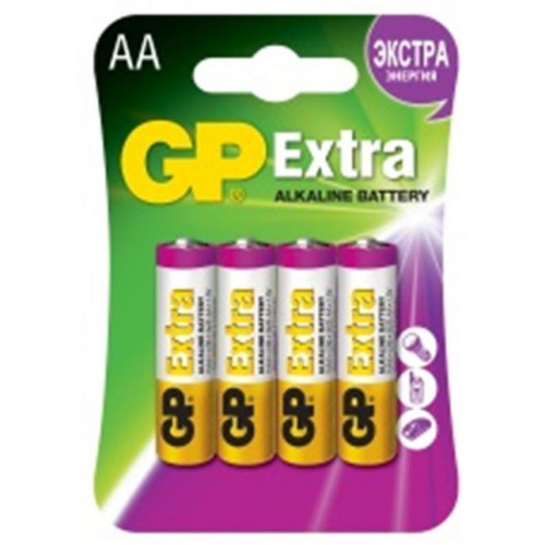 GP15AX-2CR4 Extra Элемент питания АА, алкалиновый, 4шт, GP