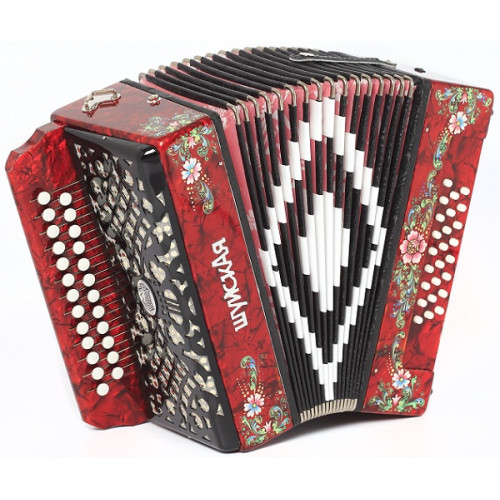 SZ51XYL-A-RD Гармонь "Шуйская" 25х25-III, красная, Шуйская гармонь