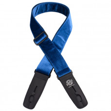 LIS-020-CV2-BLU Ремень для гитары с блокировкой, бархат, синий, Lock-It Straps, D'Andrea