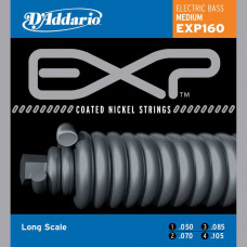 EXP160 Coated Комплект струн для бас-гитары, Medium, 50-105, Long Scale, D'Addario EXP160 Coated Комплект струн для бас-гитары, Medium, 50-105, Long Scale, D'Addario
