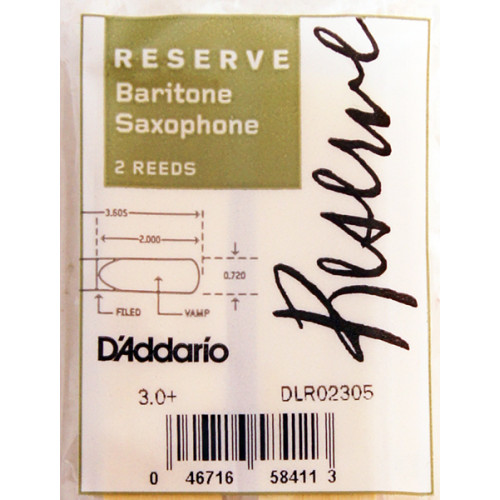 DLR02305 Reserve Трости для саксофона баритон, размер 3.0+, 2шт, Rico