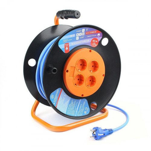 PC-BG4-F-40-K PowerCube Шнур-удлинитель на катушке, морозостойкий, 40м, Электрическая мануфактура