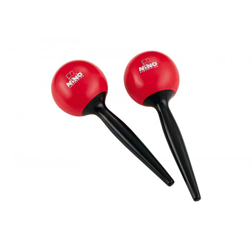 NINO582R Маракасы пластиковые, круглые на ручке, красные, Nino Percussion
