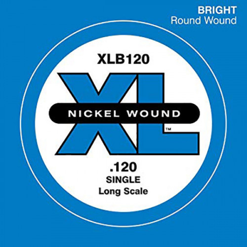 XLB120T Nickel Wound Tapered Отдельная струна для бас-гитары, никелированная, .120, D'Addario XLB120T Nickel Wound Tapered Отдельная струна для бас-гитары, никелированная, .120, D'Addario