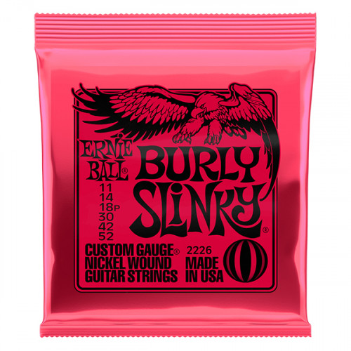 P02226 Burly Slinky Комплект струн для электрогитары, никелированные, 11-52, Ernie Ball