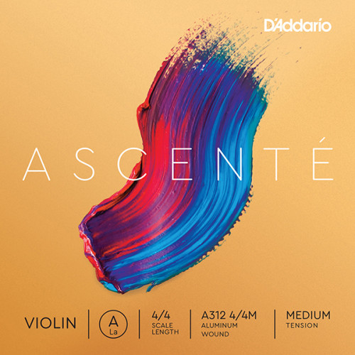 A312-4/4M Ascente Отдельная струна A для скрипки 4/4, среднее натяжение, D'Addario