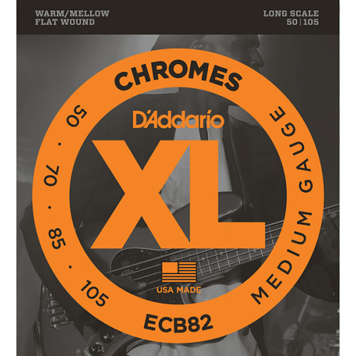 ECB82 Chromes Комплект струн для бас-гитары, Medium, 50-105, Long Scale, D'Addario