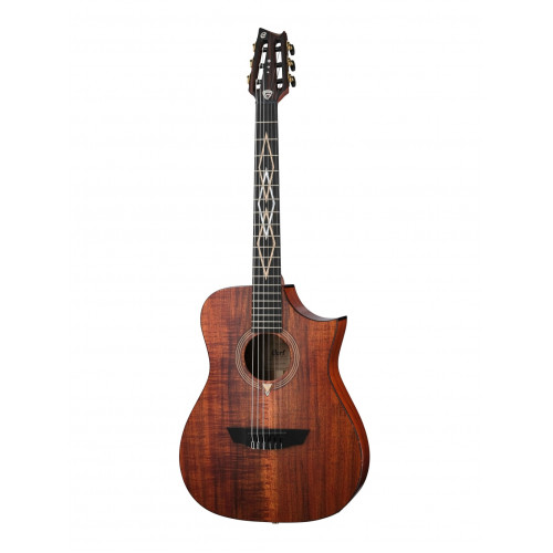 LUXE-NYLON-WCASE-BR Frank Gambale Luxe Series Классическая гитара со звукоснимателем, с чехлом, Cort LUXE-NYLON-WCASE-BR Frank Gambale Luxe Series Классическая гитара со звукоснимателем, с чехлом, Cort