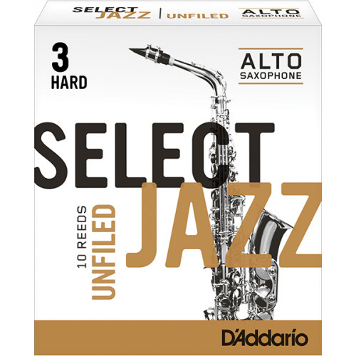 RRS10ASX3H Select Jazz Unfiled Трости для саксофона альт, размер 3, жесткие (Hard), 10шт, Rico RRS10ASX3H Select Jazz Unfiled Трости для саксофона альт, размер 3, жесткие (Hard), 10шт, Rico