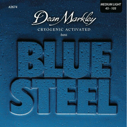 DM2674 Blue Steel Комплект струн для бас-гитары, сталь, 45-105, Dean Markley