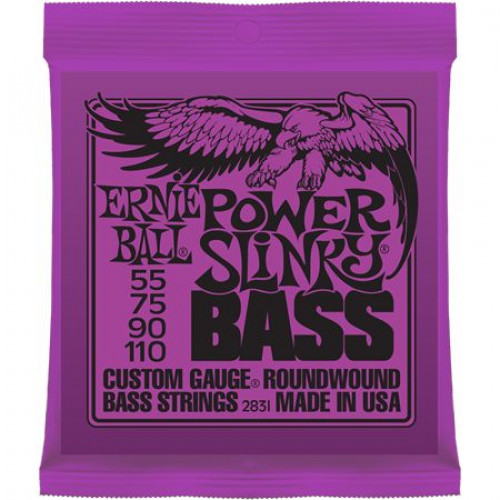 P02831 Power Slinky Bass Комплект струн для бас-гитары, 55-110, никель, Ernie Ball P02831 Power Slinky Bass Комплект струн для бас-гитары, 55-110, никель, Ernie Ball