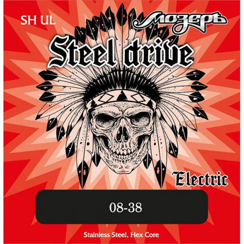 SH-UL Steel Drive Комплект струн для электрогитары, сталь, 8-38, Мозеръ