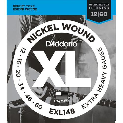 EXL148 XL NICKEL WOUND Струны для электрогитары Extra Heavy 12-60 D`Addario