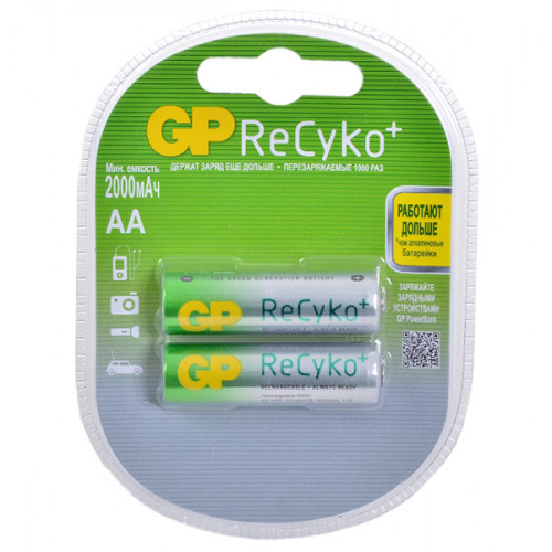 GP210AAHCB-UC2 ReCyko Аккумуляторный элемент питания АА, Ni-MH, 2000, 2шт, GP