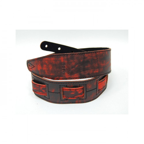 FL600227L21L Leather 21 Ремень для гитары, кожаный, огонь, Fidel