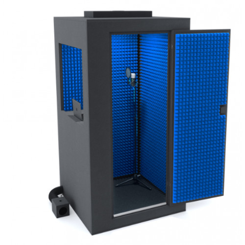 IzoCab-Base-GF-BL Звукоизоляционная кабина, цвет графит/синий, IzoCab