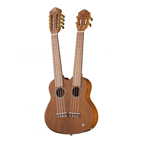 HYDRA Custom Built Series Укулеле тенор, с двумя грифами 4/8 струн, со звукоснимателем, Ortega