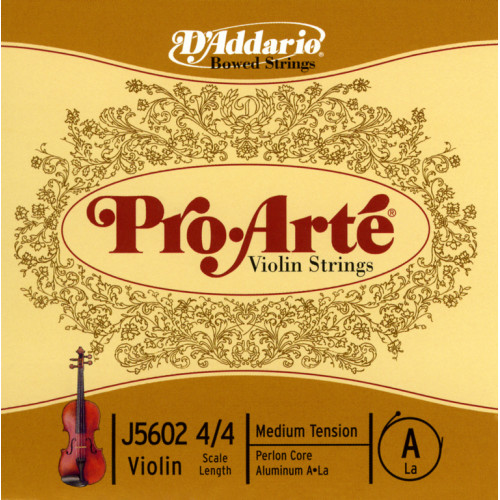 J5602-4/4M Pro-Arte Отдельная струна А/Ля для скрипки размером 4/4, среднее натяжение, D'Addario J5602-4/4M Pro-Arte Отдельная струна А/Ля для скрипки размером 4/4, среднее натяжение, D'Addario