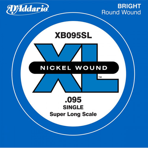 XB095SL Nickel Wound Отдельная струна для бас-гитары, никелированная, .095, Super Long, D'Addario XB095SL Nickel Wound Отдельная струна для бас-гитары, никелированная, .095, Super Long, D'Addario