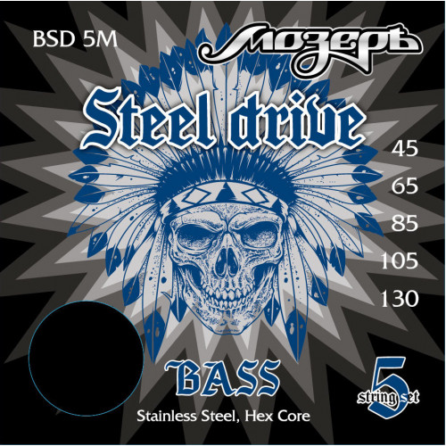 BSD-5M Steel Drive Комплект струн для 5-струнной бас-гитары, сталь, Мозеръ