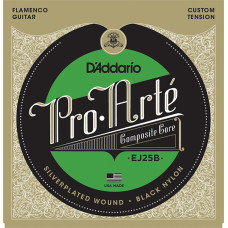 EJ25B Pro-Arte Composite Комплект струн для гитары фламенко, черный нейлон, D'Addario