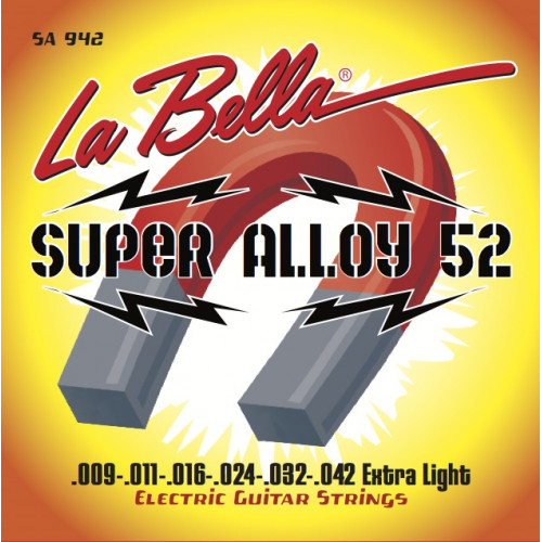SA942 Super Alloy 52 Комплект струн для электрогитары. 009-042 La Bella SA942 Super Alloy 52 Комплект струн для электрогитары. 009-042 La Bella