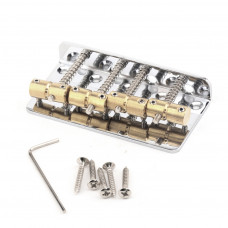 MX1281CR Бридж для бас-гитары Precision/Jazz Bass, хром, Musiclily MX1281CR Бридж для бас-гитары Precision/Jazz Bass, хром, Musiclily